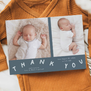 Anuncio Gracias por la tipografía Slate Blue Birth Foto