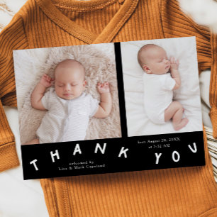 Anuncio Gracias Typography Black Photo Birth