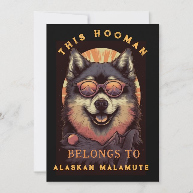 Anuncio Gracioso padre de perro malamute de Alaska persona (Anverso)