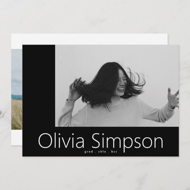 Anuncio Grado de Onyx blanco simple y moderno bordeado (Anverso / Reverso)