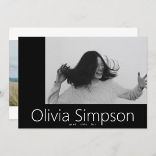 Anuncio Grado de Onyx blanco simple y moderno bordeado