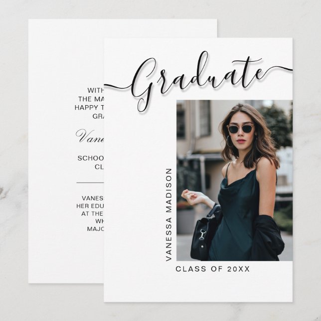 Anuncio Grado moderno | 1 Guión fotográfico elegante (Anverso / Reverso)