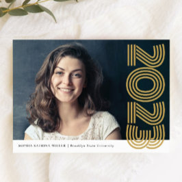 Anuncio Grado moderno de clase año franjas de foto graduac