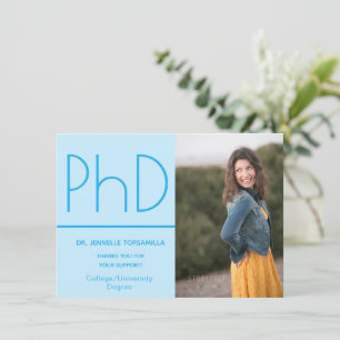 Anuncio Grado PhD de foto azul de luz minimalista