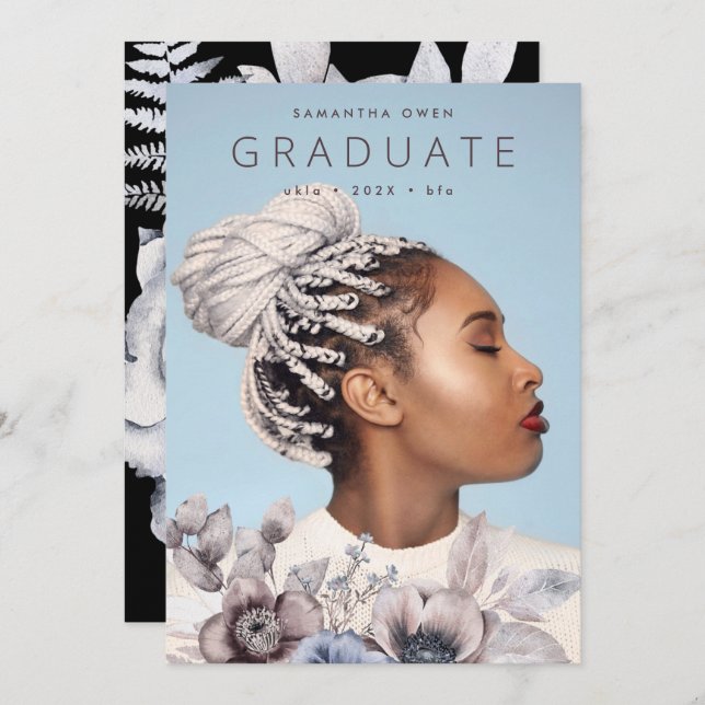 Anuncio Grado universitario romántico de color de agua (Anverso / Reverso)