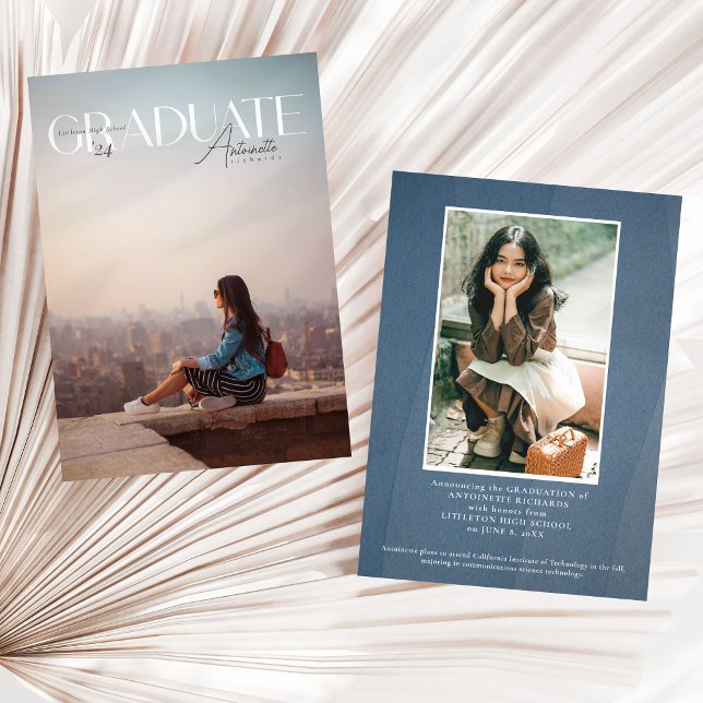 Anuncio Graduación 2024 Magazine Photo Cover Grad (Magazine Graduation announcement full photo )