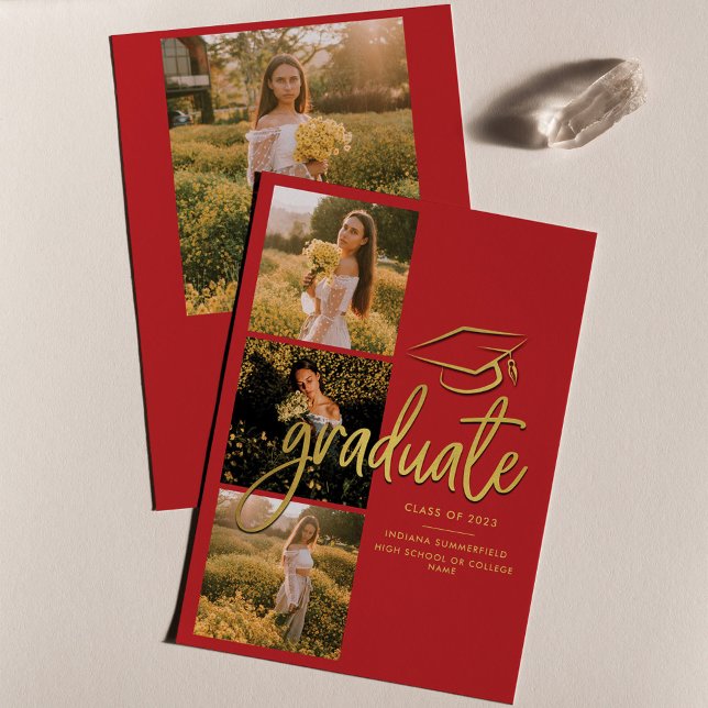 Anuncio Graduación 2025 Collage de fotos de graduados de O (Graduation Photo Collage Announcement Class of 2024)