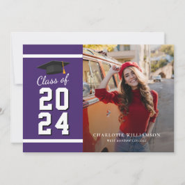 Anuncio Graduación 2025 Foto Grad Púrpura y Blanco