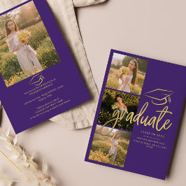 Anuncio Graduación 2025 Fotos Grad Guión púrpura