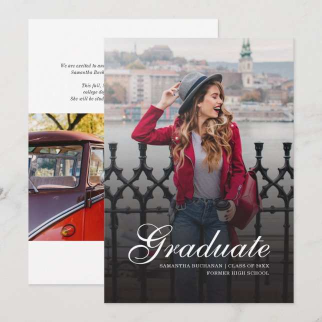 Anuncio Graduación 2025 Fotos Grado moderno (Anverso / Reverso)