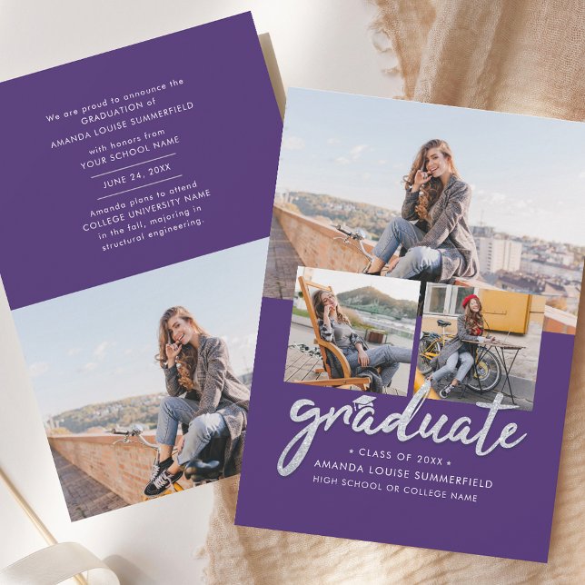 Anuncio Graduación 2025 Script Photos Modern Grad (Graduation 2025 Script Photos Modern Grad Announcement)