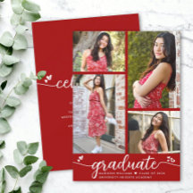 Graduación 4 Foto Caligrafía moderna Corazones roj