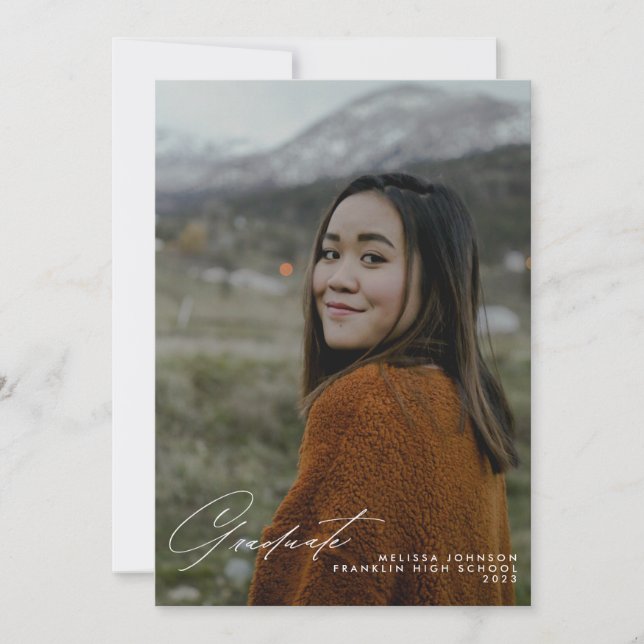 Anuncio Graduación A de la foto del guión simple de escrit (Anverso)