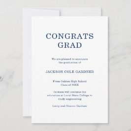 Anuncio Graduación azul de la Marina Clásica Grad Grad