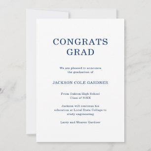 Anuncio Graduación azul de la Marina Clásica Grad Grad