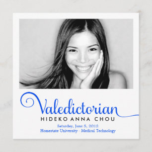 Anuncio Graduación azul eléctrica de 311 Valedictorian