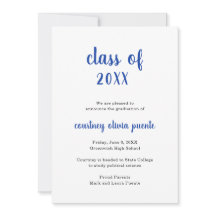 Graduación azul simple sin foto moderna