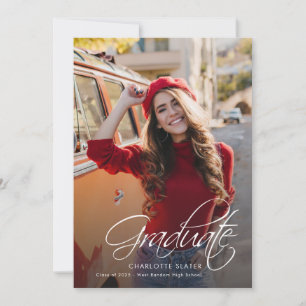 Anuncio Graduación caligrafía fotográfica 2025 Elegante