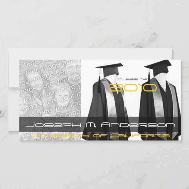 Anuncio Graduación Cap n Gown Photo Cards (Anverso)