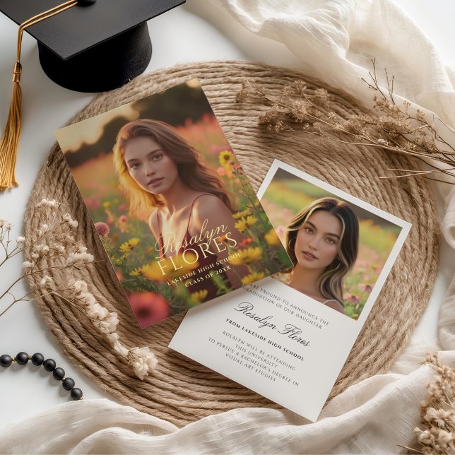 Anuncio Graduación clásica de caligrafía amarillo suave (Subido por el creador)