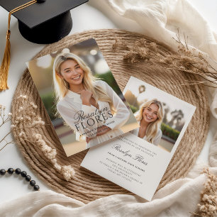 Anuncio Graduación clásica de caligrafía negra