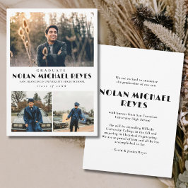 Anuncio Graduación clásica simple de 3 Collages de fotos