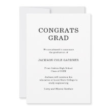 Graduación clásica simple en blanco y negro