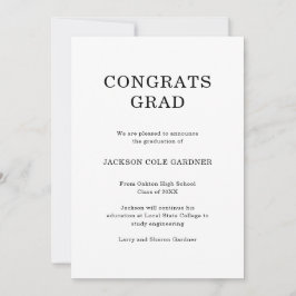 Anuncio Graduación clásica simple en blanco y negro