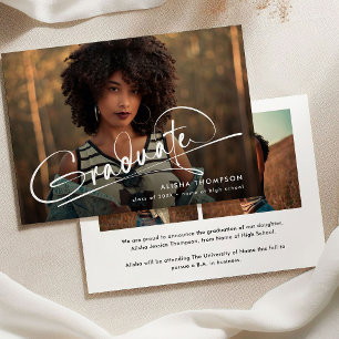 Anuncio Graduación Collage de Fotos 3 Script Moderno Gradu