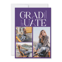 Graduación Collage de fotos Graduado Púrpura