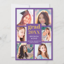 Anuncio Graduación Collage de fotos Oro Guión Blanco Morad