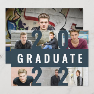 Anuncio Graduación collage fotográfico moderno gráfico azu
