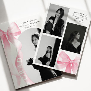 Anuncio Graduación con lazo rosa