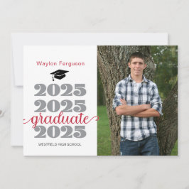 Anuncio Graduación cristiana de fotografía roja negra en 2