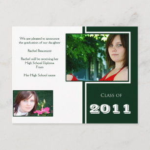 Anuncio Graduación cuádruple blanca y verde moderna