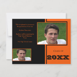 Anuncio Graduación cuádruple moderna en negro y Naranja