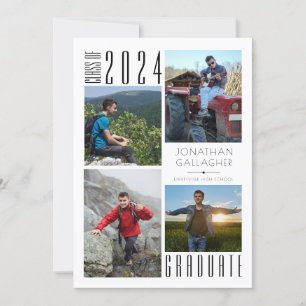 Anuncio Graduación Cuatro Fotos Blanco Negro