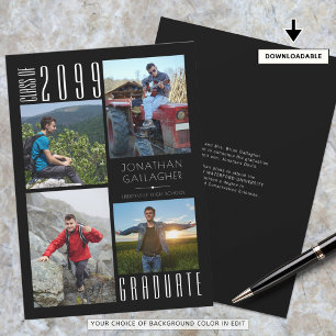 Anuncio Graduación Cuatro Fotos Blanco Negro