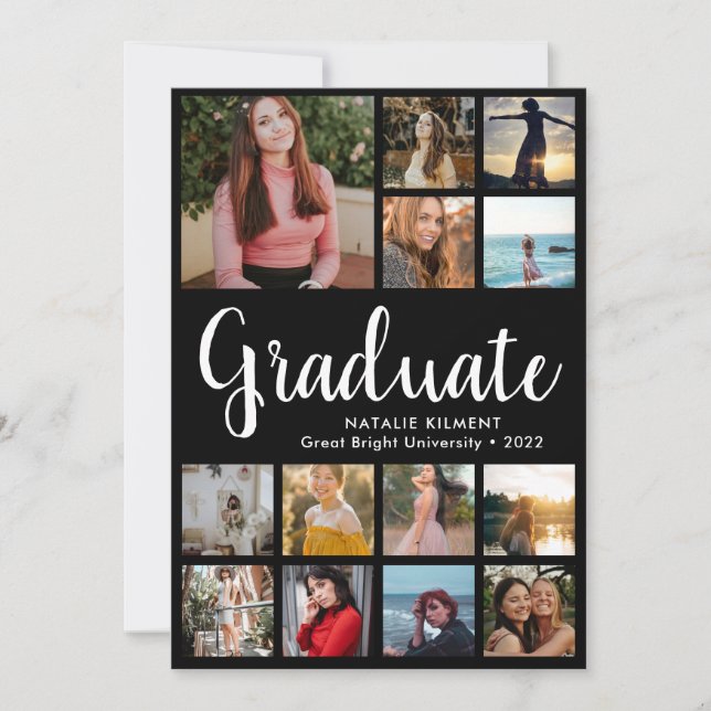 Anuncio Graduación de 14 Collages de fotos para graduados  (Anverso)