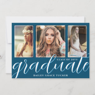 Anuncio Graduación de 3 fotografías en el guión de graduad