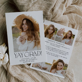 Anuncio Graduación de Arco de Fete Moderno Mínimo Yay Grad