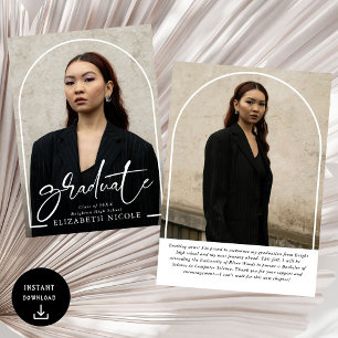 Anuncio Graduación de arco de fotos de graduados de escrit