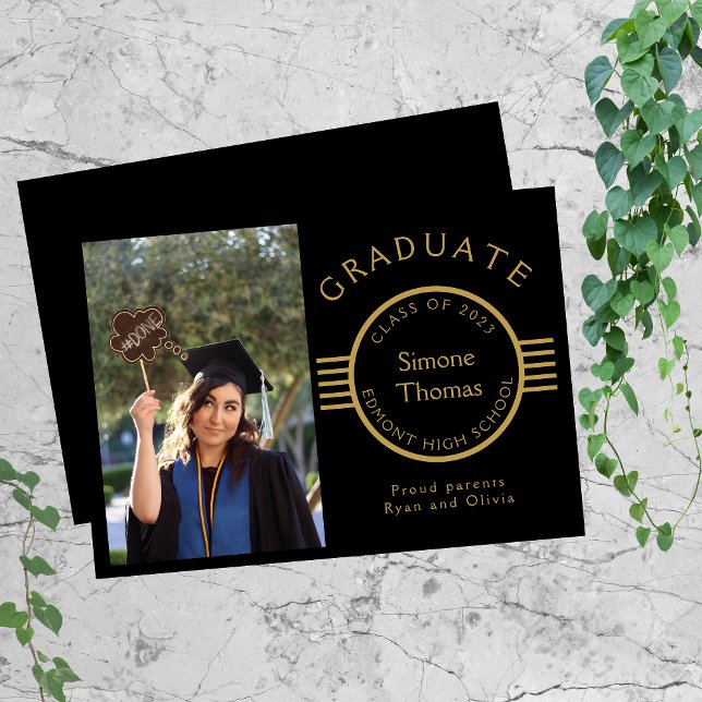 Anuncio Graduación de bandas de oro para graduados de foto (Subido por el creador)