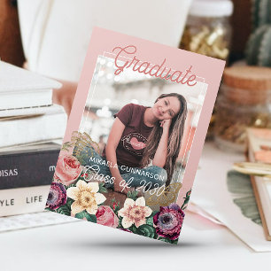 Anuncio Graduación de Boho bucal bucal bucal rosado de bon