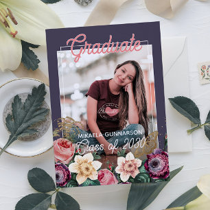 Anuncio Graduación de Boho bucal bucal bucal rosado de bon
