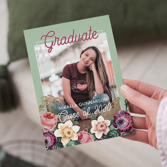 Anuncio Graduación de Boho bucal bucal bucal rosado de bon (Subido por el creador)