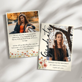 Anuncio Graduación de Boho Wildflower 2 fotos