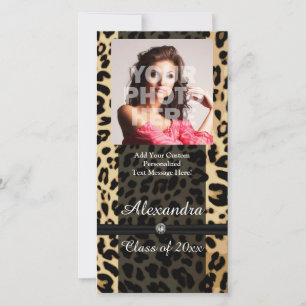 Anuncio Graduación de Chica de joyas de leopardo negro per