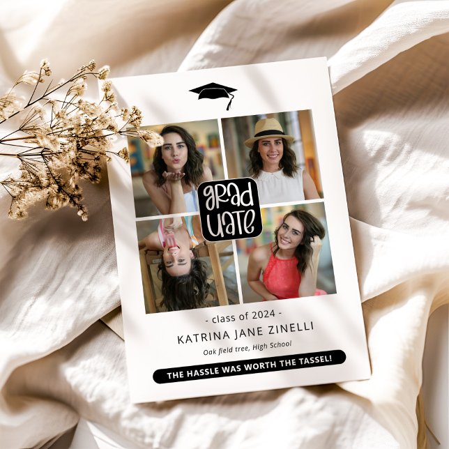 Anuncio Graduación de collage de 4 fotos moderno (Subido por el creador)