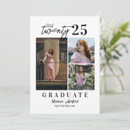 Anuncio Graduación de Collage de fotos 3 en blanco de guió